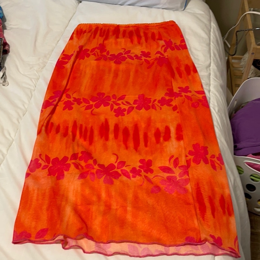 Elastic Hawaii pattern skirt!!